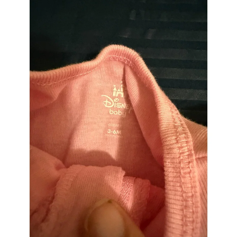 Disney Princess Baby Girls 3 Piece Pajama Set Footed Sleepers Pants 3-6M Pink